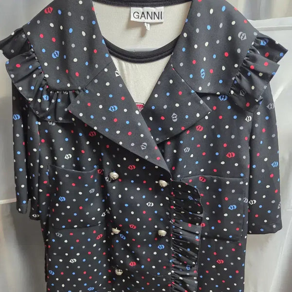 [BUNJANG] Lucky Chouette 2025 Dot Frill Blouse Jacket / 25년 럭키슈에뜨 블라우스 겸 자켓