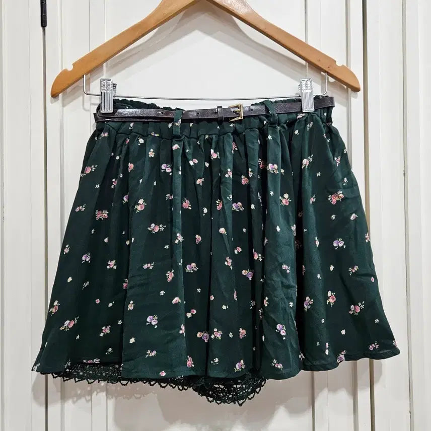 [BUNJANG] PAGEBOY Floral Pattern Belted Culottes Pants / PAGEBOY 플로럴 패턴 허리 벨트 큐롯 팬츠