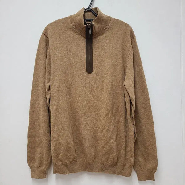 [BUNJANG] Massimo Dutti Brown Cotton Half-Zip Knit Sweater / 마시모두띠 니트 105-108