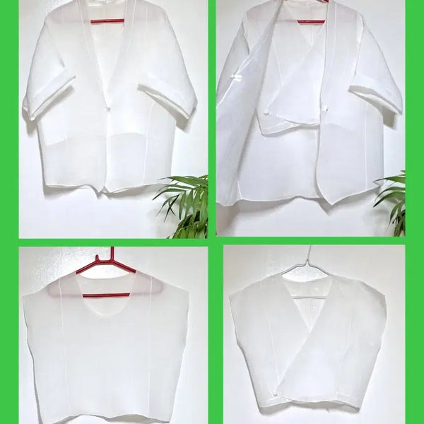 [BUNJANG] Handwoven Domestic Natural Ramie Jacket and Camisole Set / 손으로 짠 국내산 천연 손모시자켓