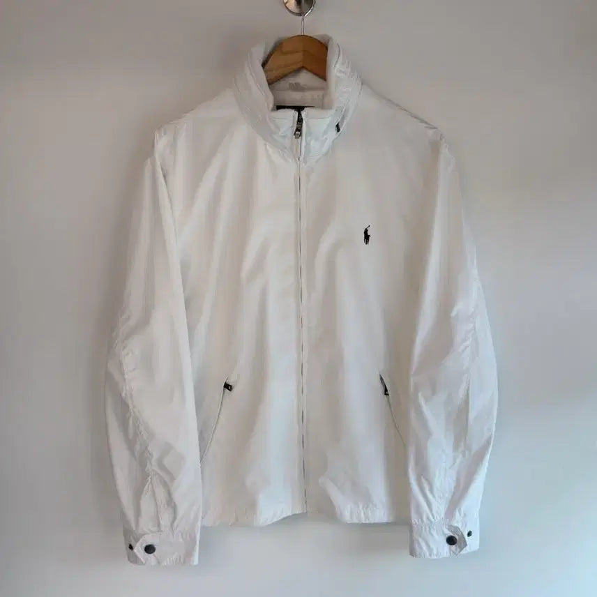 [BUNJANG] Polo Ralph Lauren White Packable Hooded Poly Shell Bomber Jacket / 폴로 랄프로렌 루즈핏 신형라벨 화이트 패커블 후드 폴리쉘 봄버 자켓