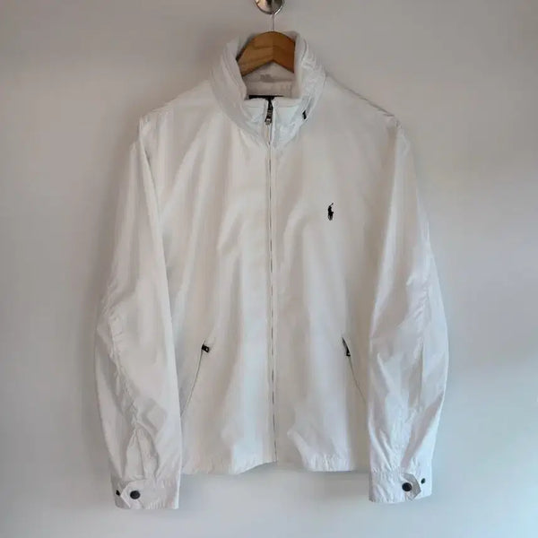 [BUNJANG] Polo Ralph Lauren White Packable Hooded Poly Shell Bomber Jacket / 폴로 랄프로렌 루즈핏 신형라벨 화이트 패커블 후드 폴리쉘 봄버 자켓