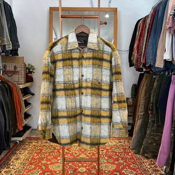 [BUNJANG] ADAM ET ROPÉ Mapel Italian Wool Brushed Check Shirt Jacket (Size M) / [M] 아담에롭 마펠 이탈리아 울 셔츠 자켓