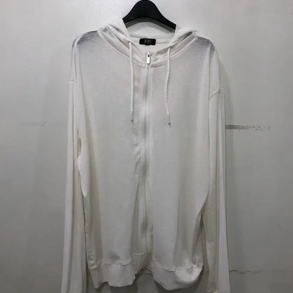 [BUNJANG] F2F See-through Summer Hooded Zip-up / F2F 시스루 여름 후드 집업
