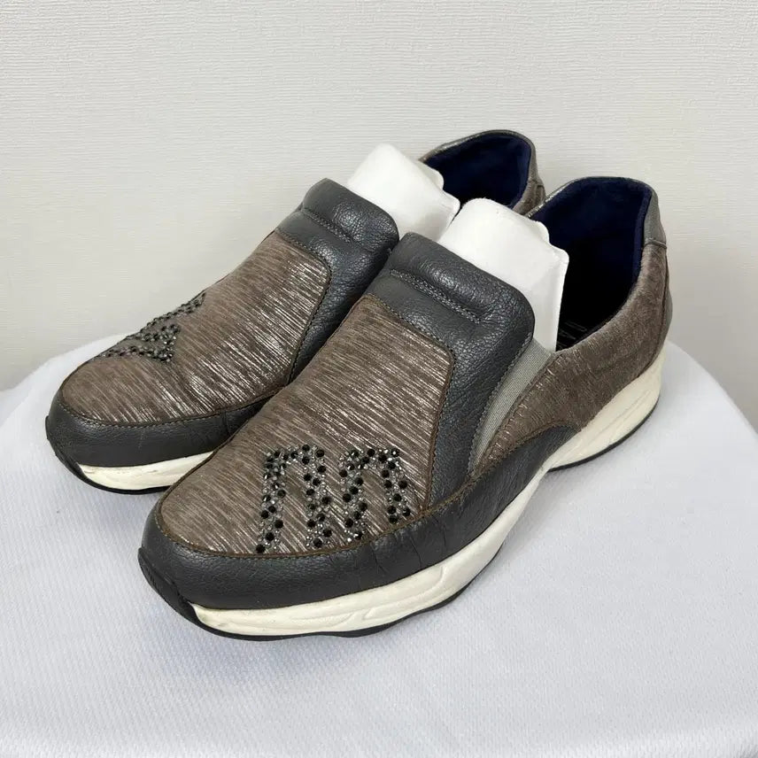 [BUNJANG] Daks Brown Height-Increasing Slip-on Sneakers (Women's Size 240) / 닥스 슬립온 키높이 신발 스니커즈 여성 240 라덴 빈티지