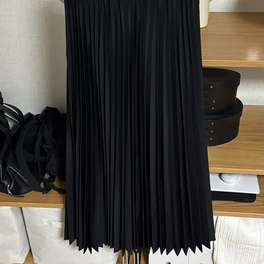 [BUNJANG] Eunoia Pleats Banding Long Skirt Black / 유노이아 플리츠 밴딩 롱스커트 블랙