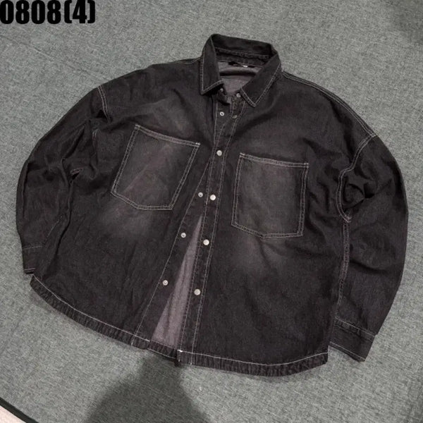 [BUNJANG] 8seconds Men's Denim Shirt Black Indigo Wash / 에잇세컨즈 데님 셔츠 블랙 진청 남성