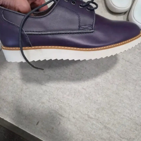 [BUNJANG] Henly Main Italian Purple Derby Shoes (Size 260) / Henly Main 이탈리아 퍼플 더비슈즈 260(새상품)