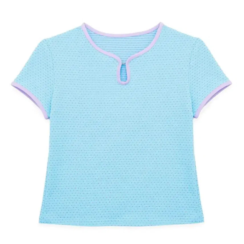 [BUNJANG] Sononnomori Mandarin Hook T-Shirt Aqua Blue Mint Core / 소노노모리 만다린 후크 티셔츠 아쿠아블루 민트코어
