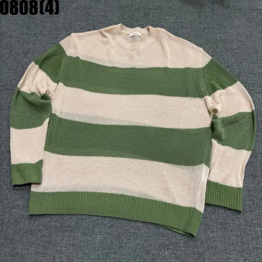 [BUNJANG] Stripe Knit Beige/Green / once 스트라이프 니트 베이지/그린