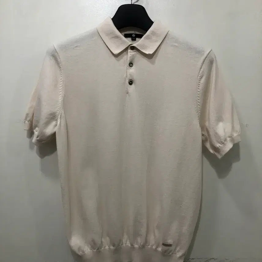 [BUNJANG] Knit Collar Short Sleeve T-Shirt / 니트 반팔 카라티