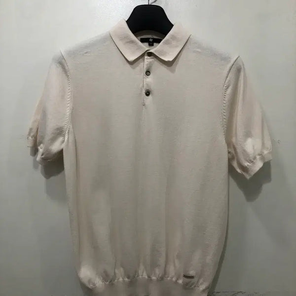 [BUNJANG] Knit Collar Short Sleeve T-Shirt / 니트 반팔 카라티
