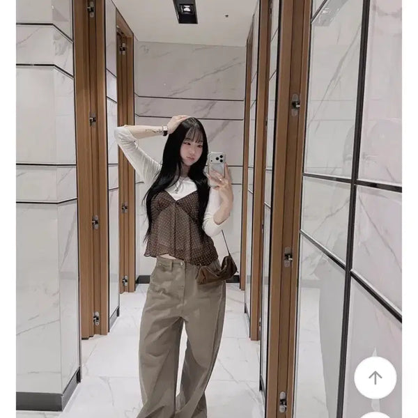 [BUNJANG] Hobby Unni Made Curved Wide Rivet Cotton Long Pants Unisex / 하비언니 MADE #14284 남녀공용 커브드 와이드 리벳 코튼 롱 팬츠