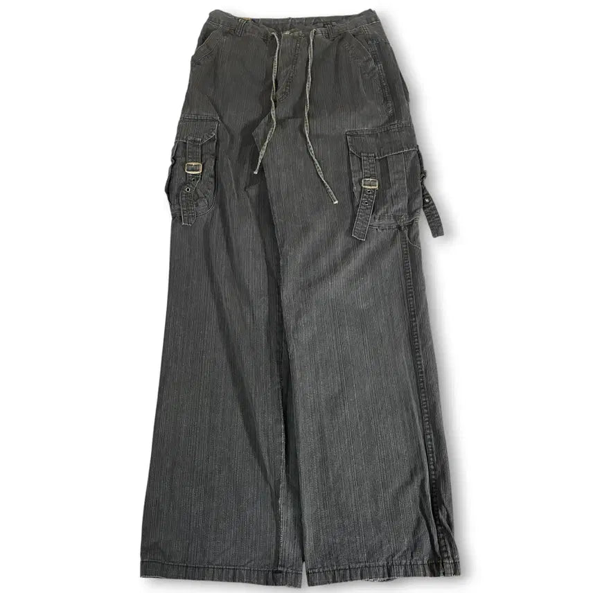 [BUNJANG] String Waist Belted Cargo Pants / 스트링 웨이스트 벨티드 카고 팬츠 M
