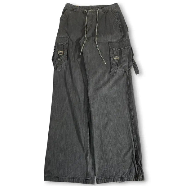 [BUNJANG] String Waist Belted Cargo Pants / 스트링 웨이스트 벨티드 카고 팬츠 M