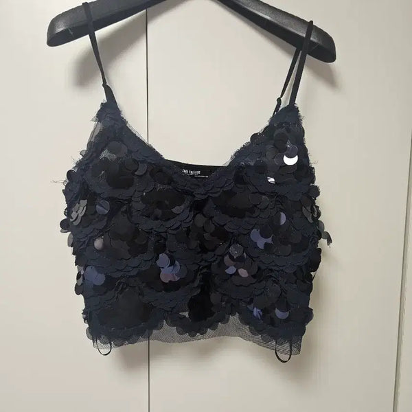 [BUNJANG] ZARA Sequins Bustier Crop Top / (새상품)자라 시퀸 스팽글 크롭탑 뷔스티에