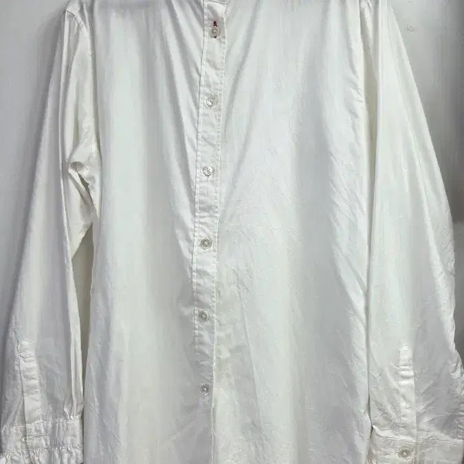 [BUNJANG] Uniqlo Frill Neck White Shirt / 프릴 넥 화이트 셔츠 유니클로