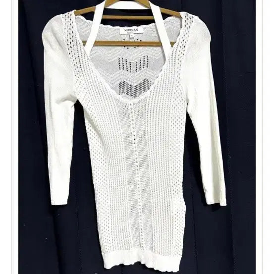 [BUNJANG] Vintage White Halter Knit Top / 빈티지 홀터 화이트 니트