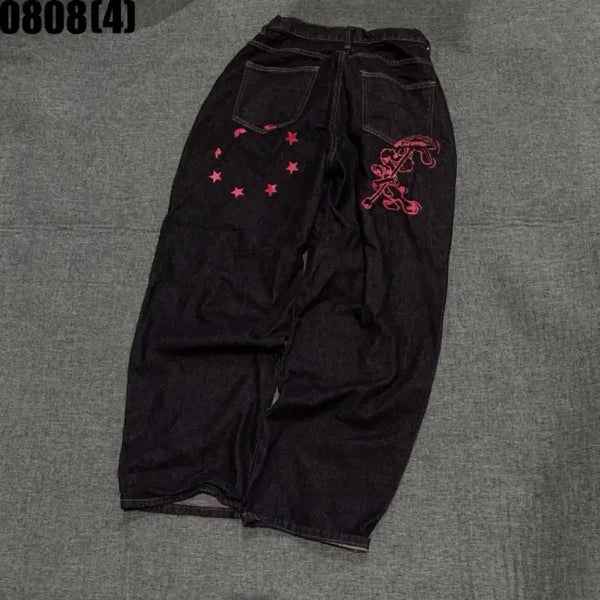 [BUNJANG] Retriever Club Pink Star Pattern Denim Pants / Retriever club 청바지 핑크 별무늬