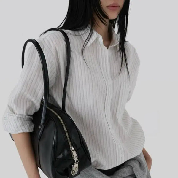 [BUNJANG] Autumn Stripe Long Sleeve Shirt Mint / 새상품) 어텀 스트라이프 긴팔 셔츠 민트 여름셔츠