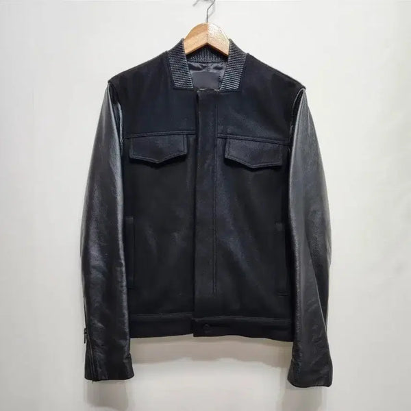 [BUNJANG] LEPIETON Leather Sleeve Bomber Jacket / 르피에톤  LEPIETON  가죽 소매 봄버 자켓 M 사이즈