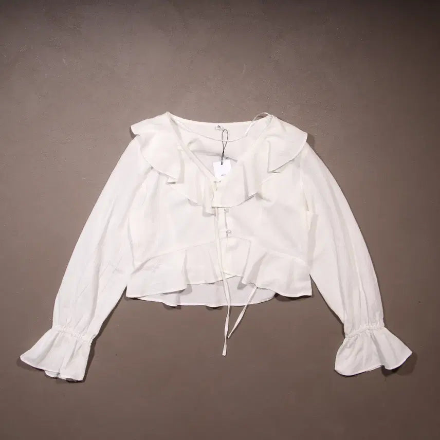 [BUNJANG] Japanese Vintage Chiffon Cropped Blouse / 일본빈티지 크롭 쉬폰 블라우스 A774