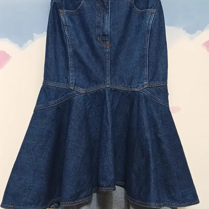 [BUNJANG] Lucky Chouette Mermaid Denim Skirt / (36) 럭키슈에뜨 머메이드 데님 청치마