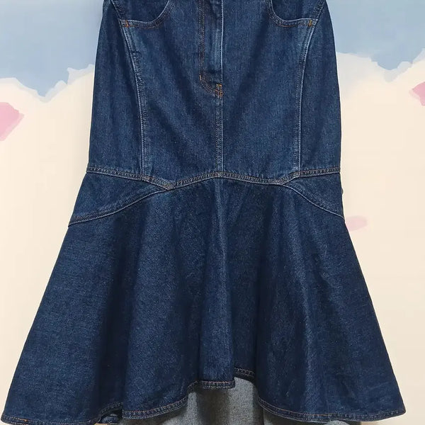[BUNJANG] Lucky Chouette Mermaid Denim Skirt / (36) 럭키슈에뜨 머메이드 데님 청치마