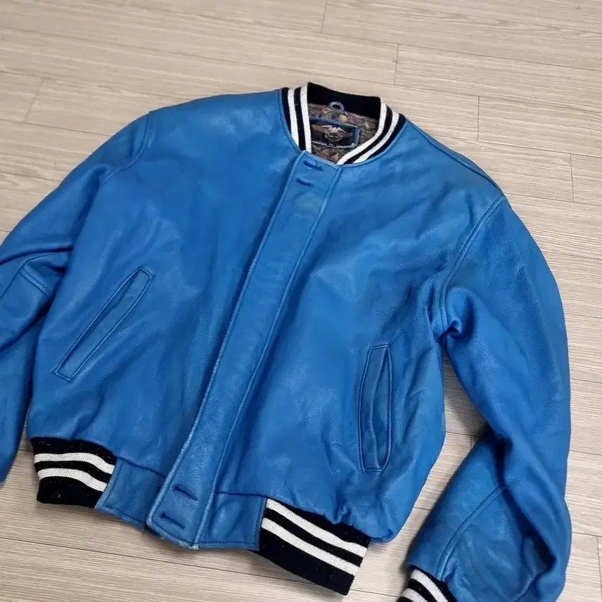 [BUNJANG] 1980s Harley-Davidson Blue Jean Leather Jacket (Size 105) / 80년대 할리데이비슨 블루종 소가죽 자켓[105]
