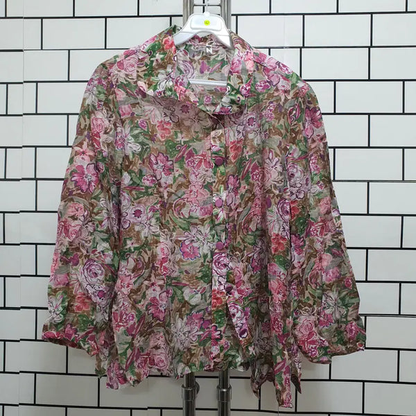 [BUNJANG] Elegant Long-Sleeve Blouse Shirt / 형-142 셔츠 블라우스