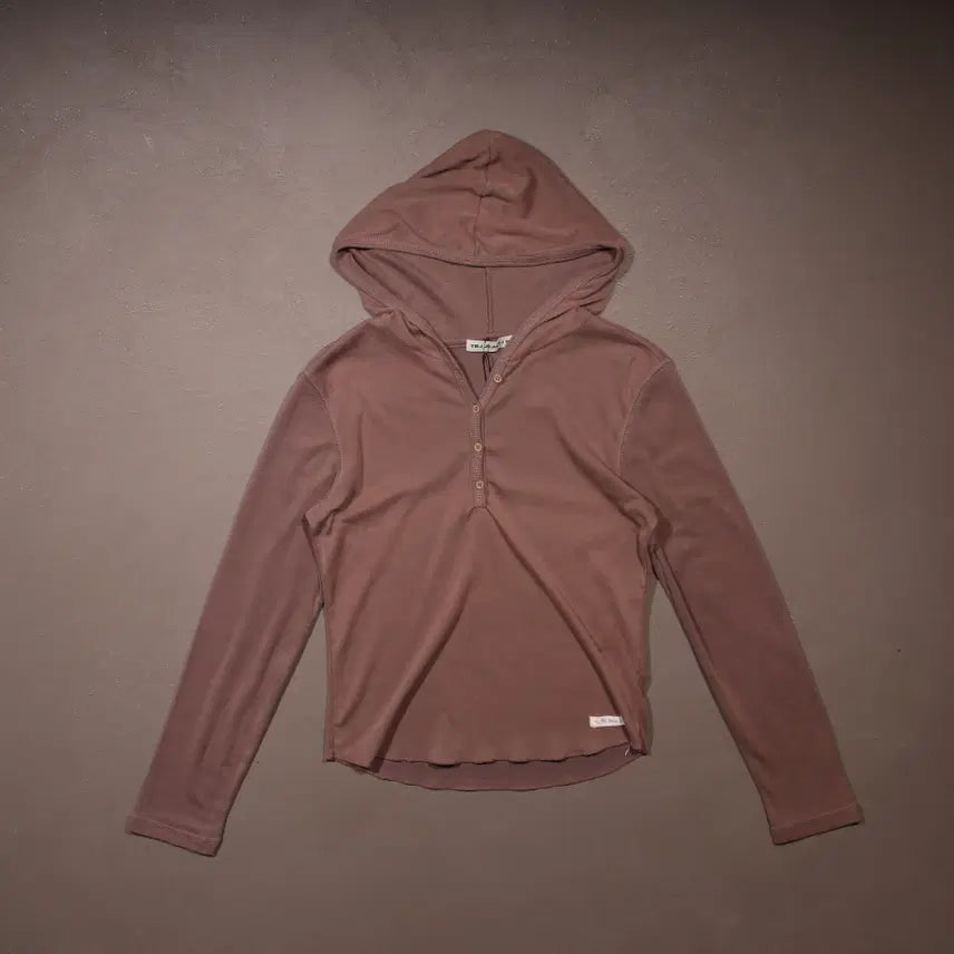 [BUNJANG] Vintage Henley Neck Slim Hood Top / 일본빈티지 헨리넥 슬림 후드탑 A776