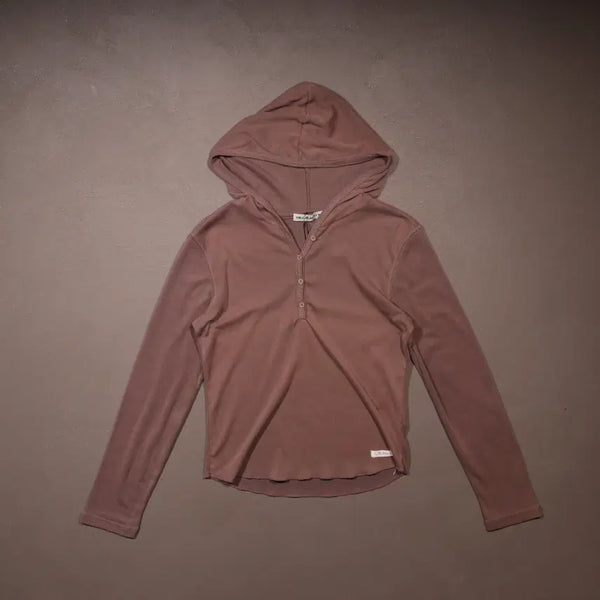 [BUNJANG] Vintage Henley Neck Slim Hood Top / 일본빈티지 헨리넥 슬림 후드탑 A776