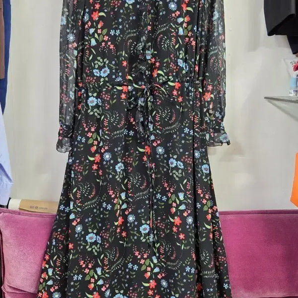 [BUNJANG] Mandarin & Leaf Floral Maxi Dress / 만다린앤리프 플로럴 맥시 원피스
