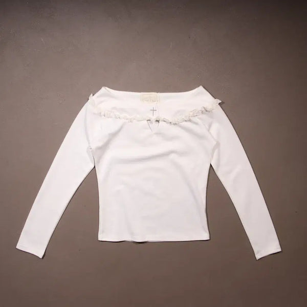 [BUNJANG] Japanese Vintage Sheer Frill Top / 일본빈티지 러블리 쉬폰 프릴 탑 A777