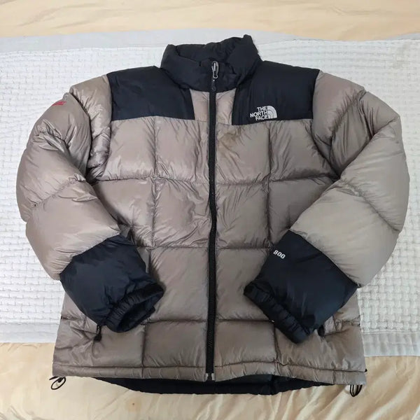[BUNJANG] The North Face 800 Fill Rocche Goose Down Short Puffer Jacket Beige/Black Size 100 / 노스페이스 800필 로체구스다운 숏패딩 베이지/블랙100