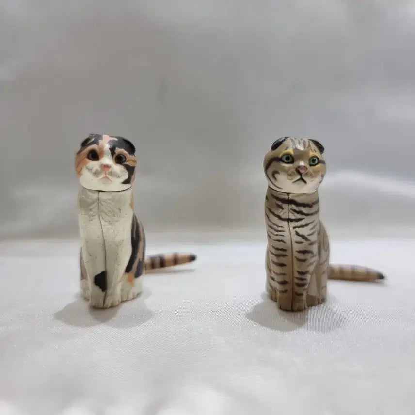 [BUNJANG] Kaiyodo Choco Egg Scottish Fold Cat Figure Set / 카이요도 초코에그 스코티시폴드 고양이 피규어 2종세트 생물피규어
