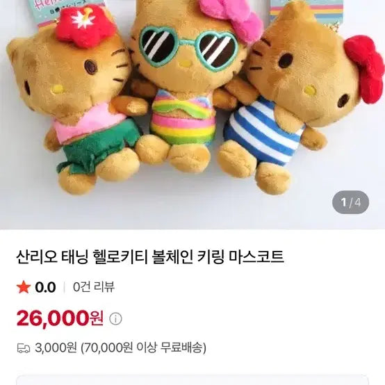 [BUNJANG] Sanrio Tanning Hello Kitty Ball Chain Charm / 산리오 정품 태닝 헬로키티 볼체인 키링 마스코트