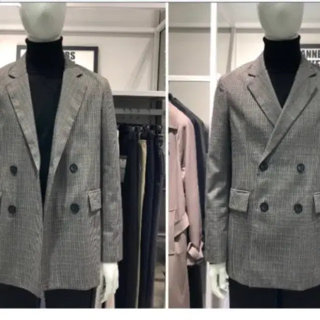 [BUNJANG] Ad Hoc Men's Check Double Jacket (Size 105) / [105]애드호크 남성 체크 더블 자켓