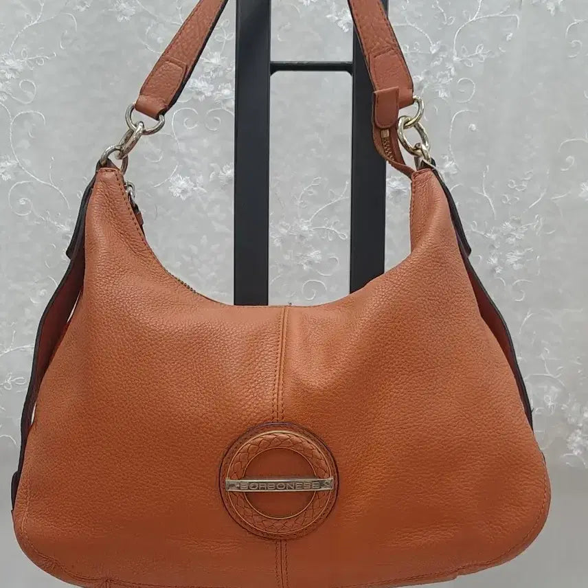 [BUNJANG] BORBONESE Tote Shoulder Bag Orange Leather / BORBONESE  보르보네제  토트겸숄더백