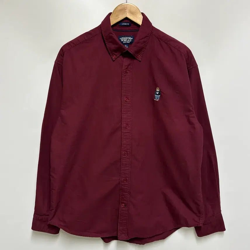 [BUNJANG] POLO RALPH LAUREN Steve Bear Oxford Shirt Burgundy Men's L / [남자-100]후아유 스티브 옥스포드 셔츠