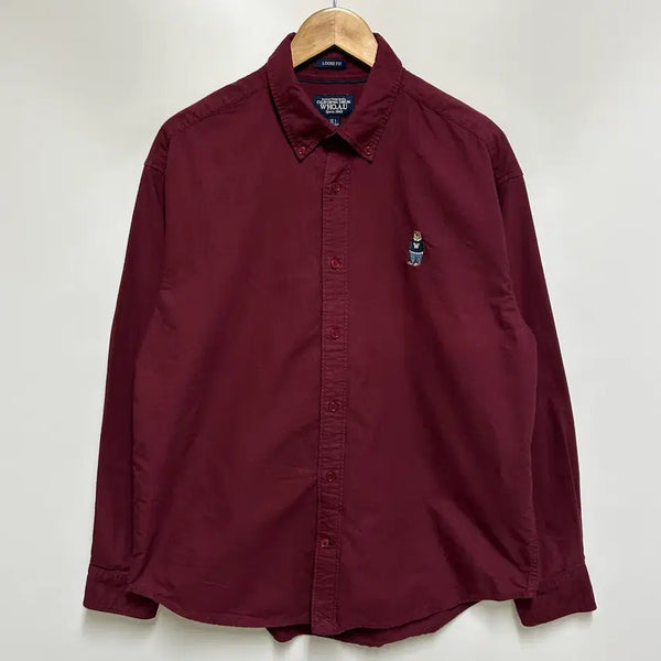 [BUNJANG] POLO RALPH LAUREN Steve Bear Oxford Shirt Burgundy Men's L / [남자-100]후아유 스티브 옥스포드 셔츠