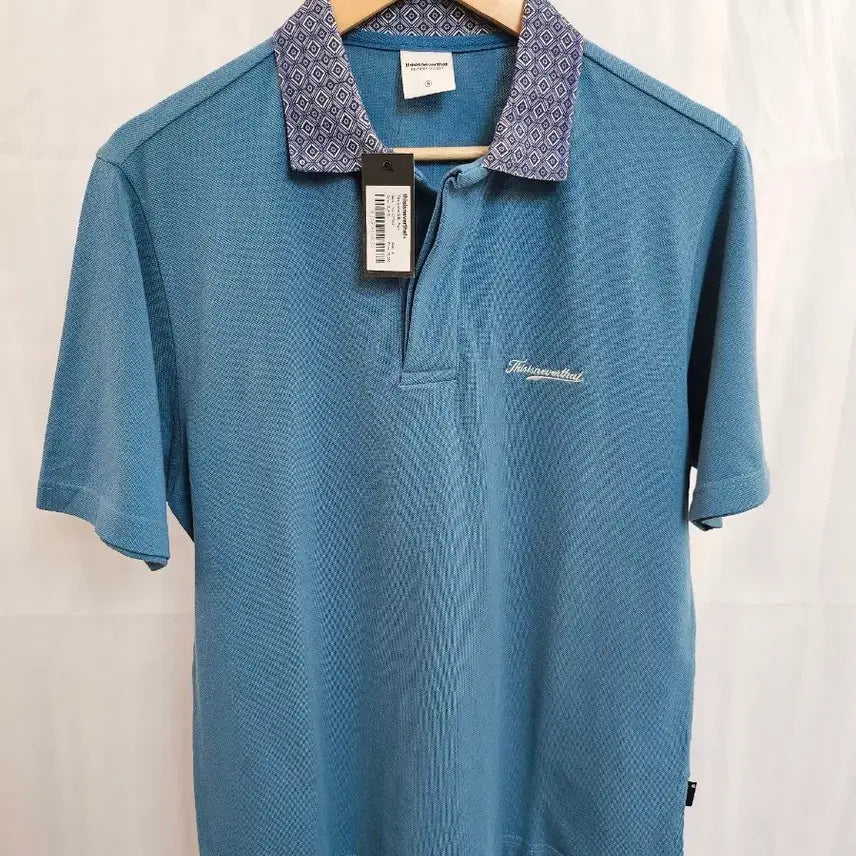 [BUNJANG] Thisisneverthat Men's Pattern Collar Polo T-Shirt Blue / 디스이즈네버댓 남성 S 패턴 카라 폴로티 블루 택새상품