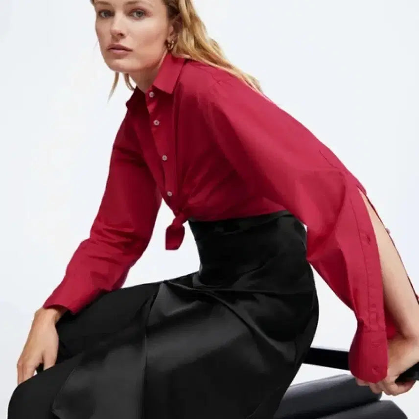 [BUNJANG] Zara Cropped Shirt Hot Pink Size M / 자라 크롭 셔츠 핫핑크 M사이즈