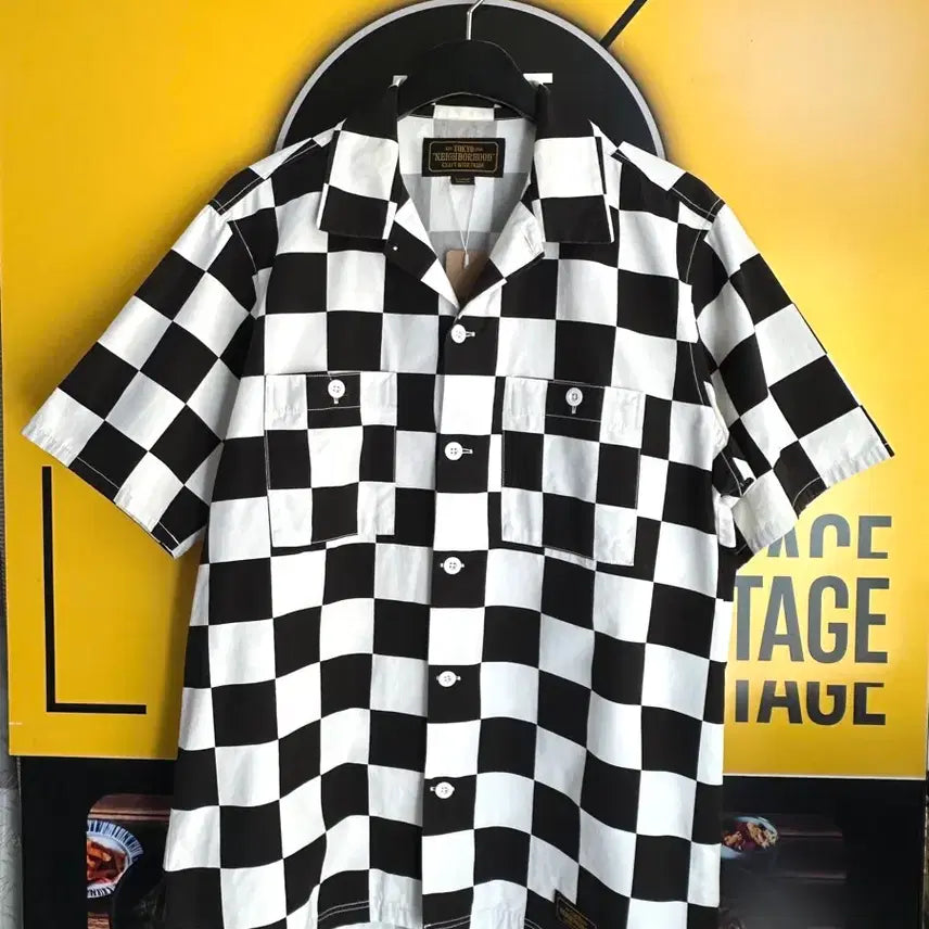 [BUNJANG] Neighborhood Checkerboard Open Collar Short Sleeve Shirt L / 네이버후드 체커보드 오픈카라 반팔셔츠 L