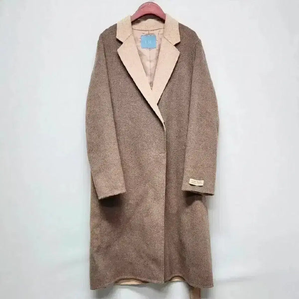 [BUNJANG] LBL Handmade Belted Cashmere Blend Coat Beige M(66) / LBL 핸드메이드 벨티드 캐시미어 블렌드 코트 M(66)사이즈
