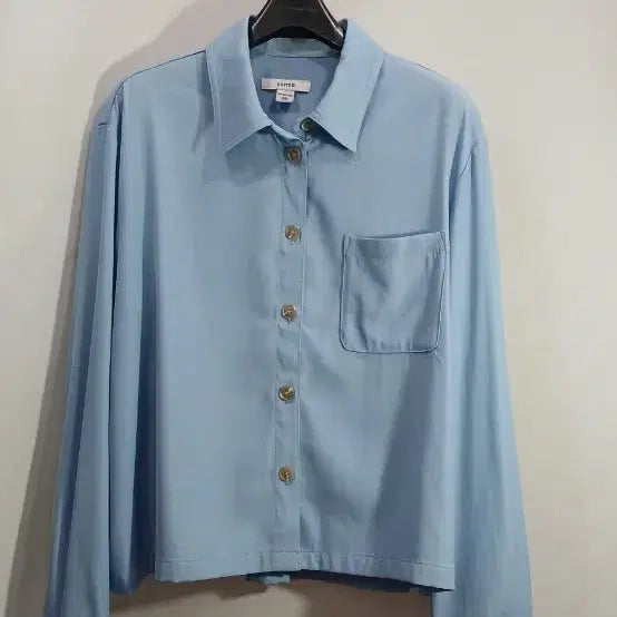 [BUNJANG] EDITED Rayon Blend Blue Shirt / EDITED 레이온 혼방 블루 셔츠