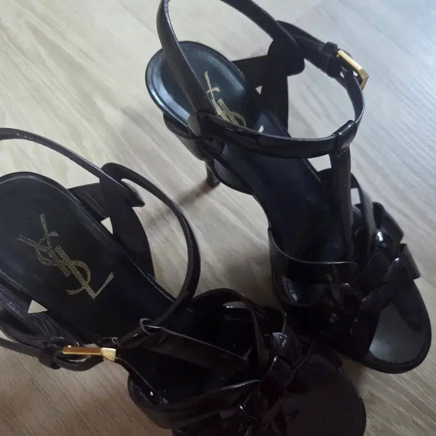 [BUNJANG] Saint Laurent Cabas Sandals Black 10cm Heel / 입생로랑샌들