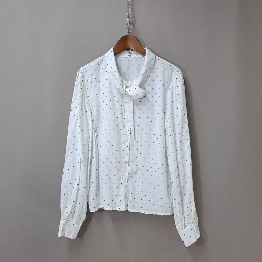 [BUNJANG] Polka Dot Ribbon Blouse / 도트 무늬 리본 블라우스