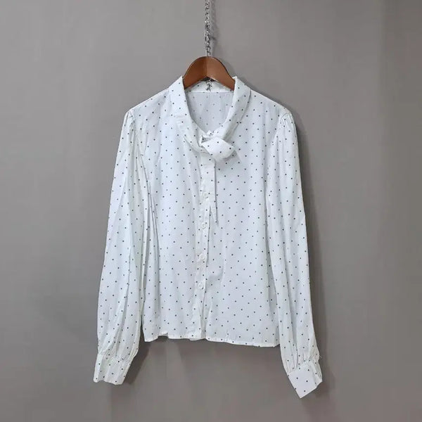 [BUNJANG] Polka Dot Ribbon Blouse / 도트 무늬 리본 블라우스