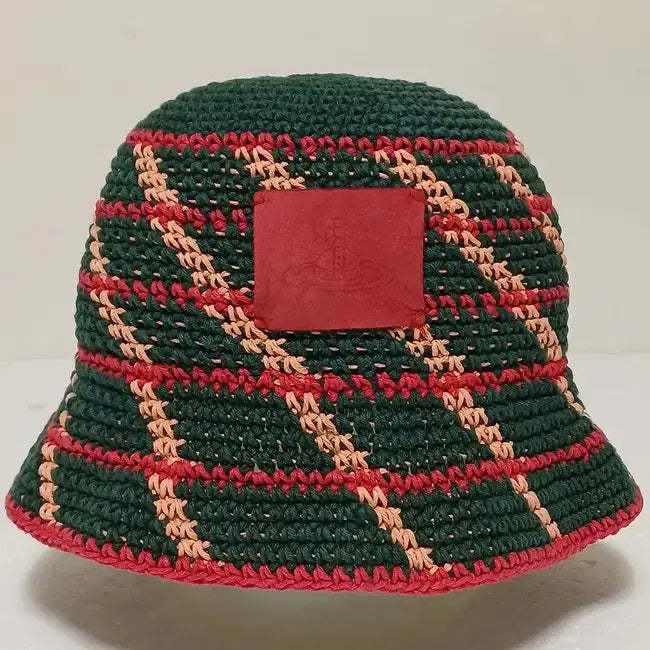 [BUNJANG] Vivienne Westwood Color Combination Hemp Blend Knit Crochet Bucket Hat / (55~56) 비비안웨스트우드 컬러 콤비 마혼방 니트 크로쉐 버킷햇